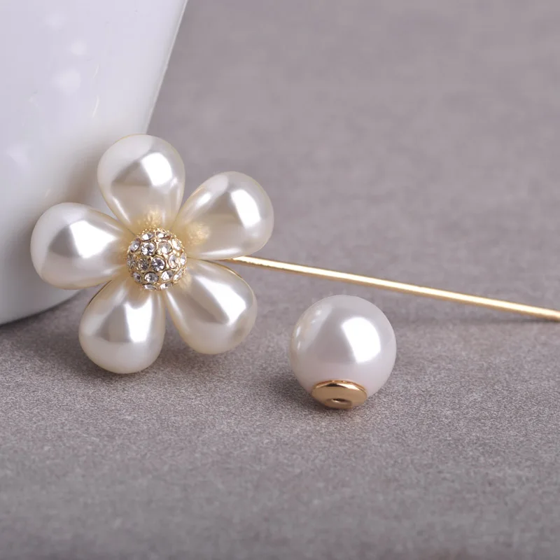 Женская бутоньерка Blucome свадебная брошь в форме цветка с имитацией жемчуга