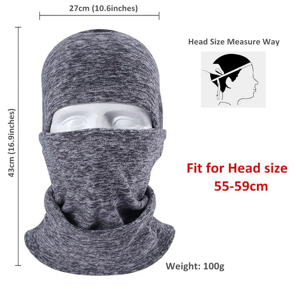 Флисовая ветрозащитная Лыжная маска Балаклава супертеплая для мотоцикла и