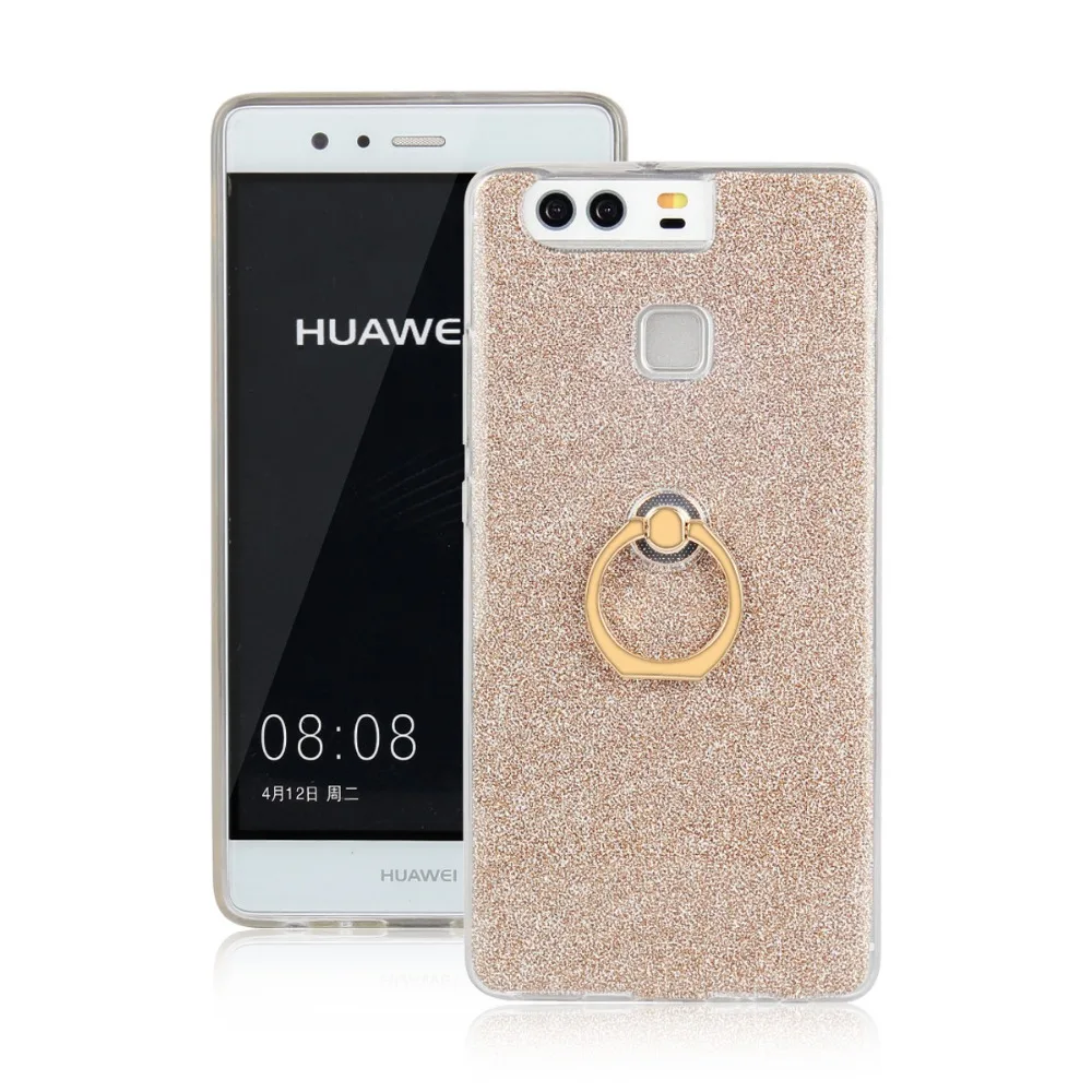 P9 lite чехол металлическое кольцо блеск мягкий TPU для Huawei G9 силиконовый Защитный