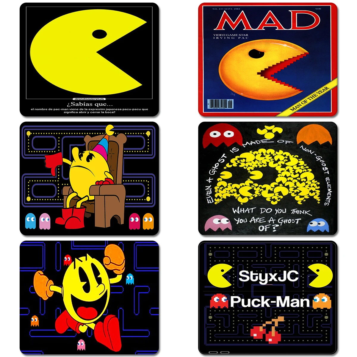 Винтажная Pexel видео игра Pacman натуральный резиновый коврик для мыши Коврик