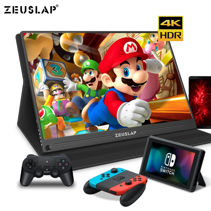 Портативный игровой монитор PS4 15 6 дюйма 4K + HDR 72% NTSC 178 Dgree IPS экран с углом обзора 1000:1