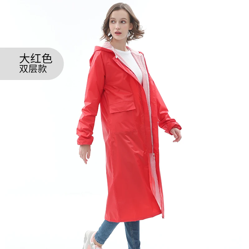 

Long Fashion Raincoat Women Waterproof Women' Stylish Hiking Rain Poncho Windproof Rain Coat with Hood Sleeves and Pocket 3DYY13