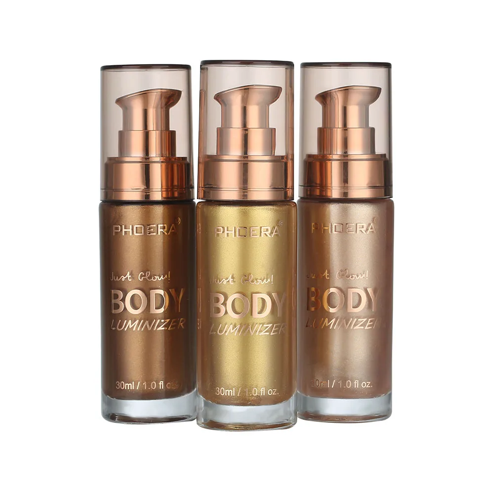 PHOERA Body Luminizer Highlighter Liquid Bronzers Illuminator Contouring Shimmer Copper Color Face Makeup Spray Glow Highlight