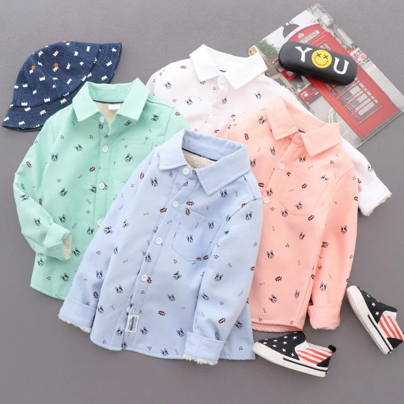 2018 Зимние Детские Модные свободные вельветовые плотные теплые блузки с длинными