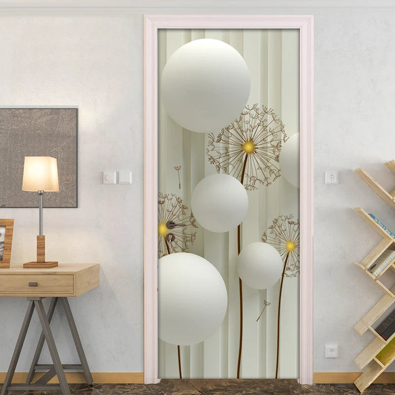 Wholesale 3D PVC Waterproof Door Sticker DIY Self-adhesive Wallpaper Wall Decals Modern Bedroom Mural Home Decoration | Дом и сад
