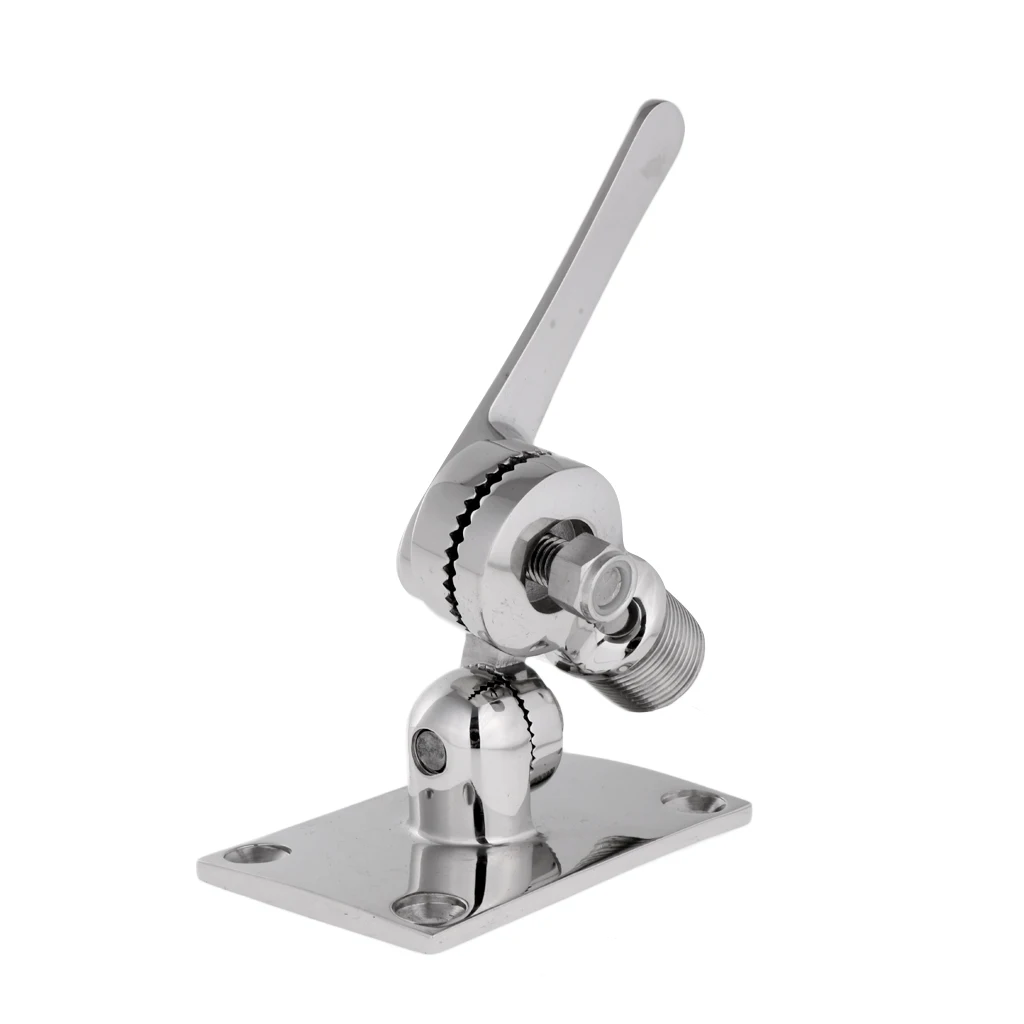 Marine Stainless Steel Ratchet Rail Mount Adjustable Antenna Base for Kayak Canoe Fishing Boats Replacement Parts Accessory | Спорт и