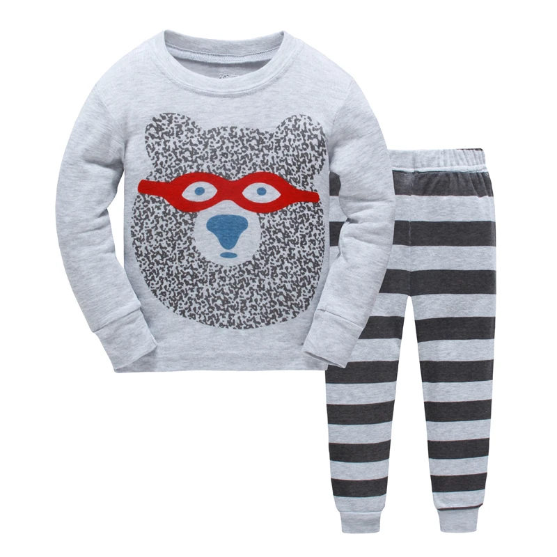Новые детские пижамы комплект Мальчики животных Пижама с рисунками для девочек
