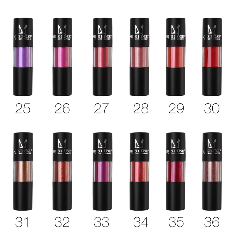 MISS ROSE 12 Sexy Long Lasting Moisturizing Color Lipstick Lip Gloss Metallic Luster Cosmetic Beauty Lipgloss Makeup |