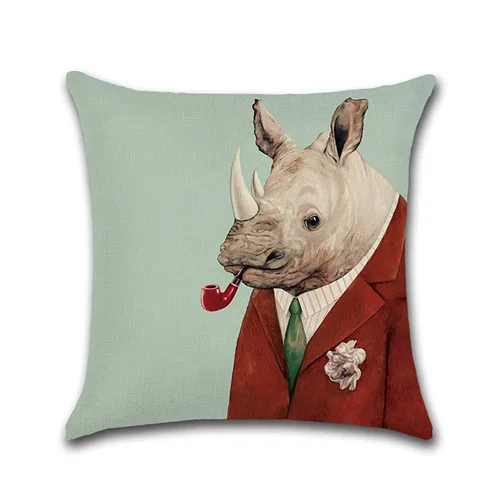 I 45x45 см джентльмен Mr. animals наволочка из хлопка и льна наволочка креативная спальня диван декорационный бросок декоративные домашние наволочки - Цвет: I