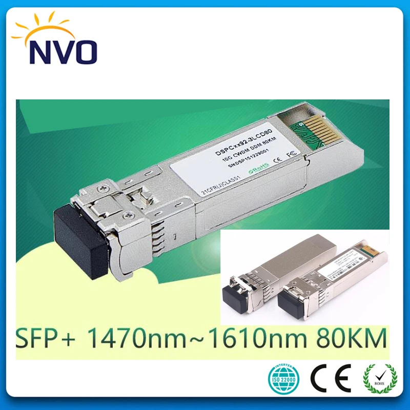 10G CWDM SFP + ZR 10GBASE волоконный приемопередатчик 80KM 1470 ~ 1610nm волоконно оптический