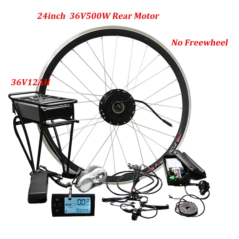 2" 24" 2" 700C(28") комплект электрического велосипеда для 36 в 500 Вт задний мотор колесо для электровелосипеда e комплект велосипеда с литиевой батареей bicicleta electrica - Цвет: 24inch