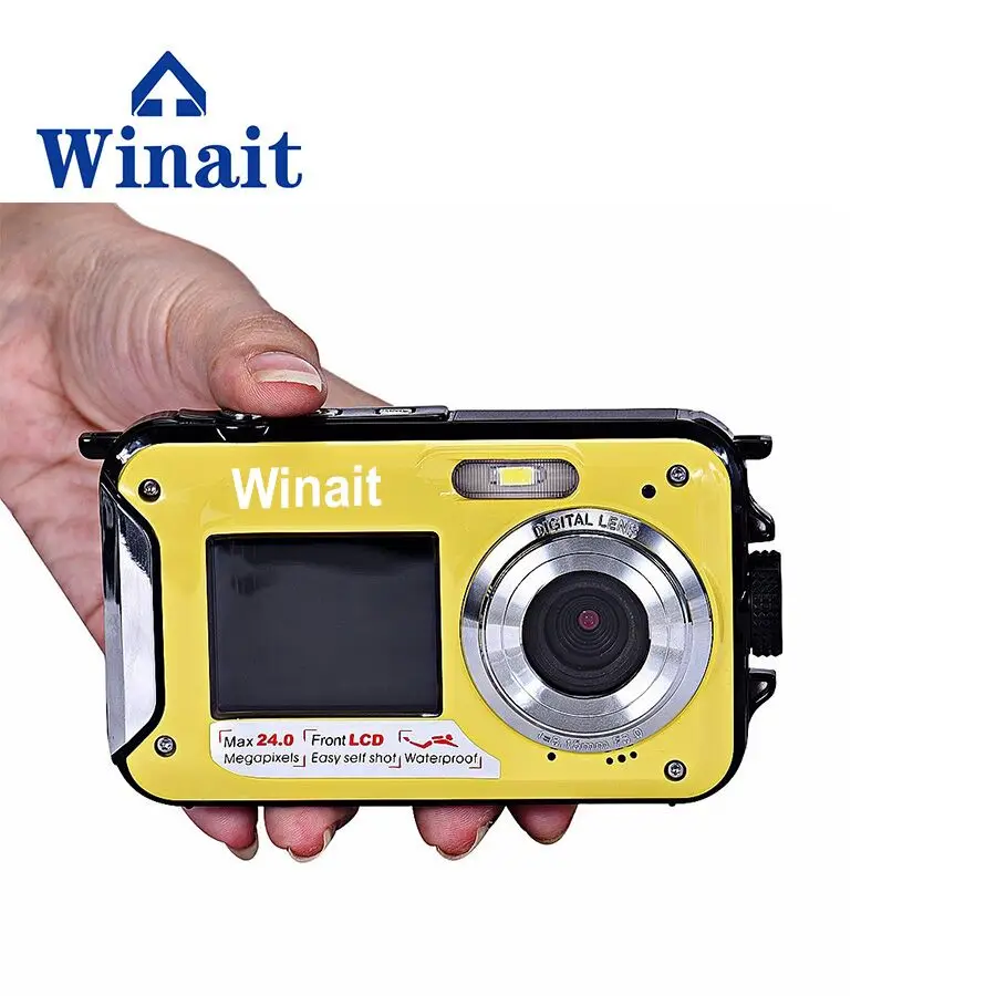 

Winait Brand 3meters Underwater Waterproof Camera DC-16 Dual Screen 24MP Professional Digital Camera TF Card Max To 32GB