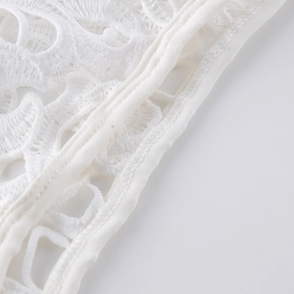 2018 Сексуальное Женское кружевное открытое пляжное платье макси Vestidos в