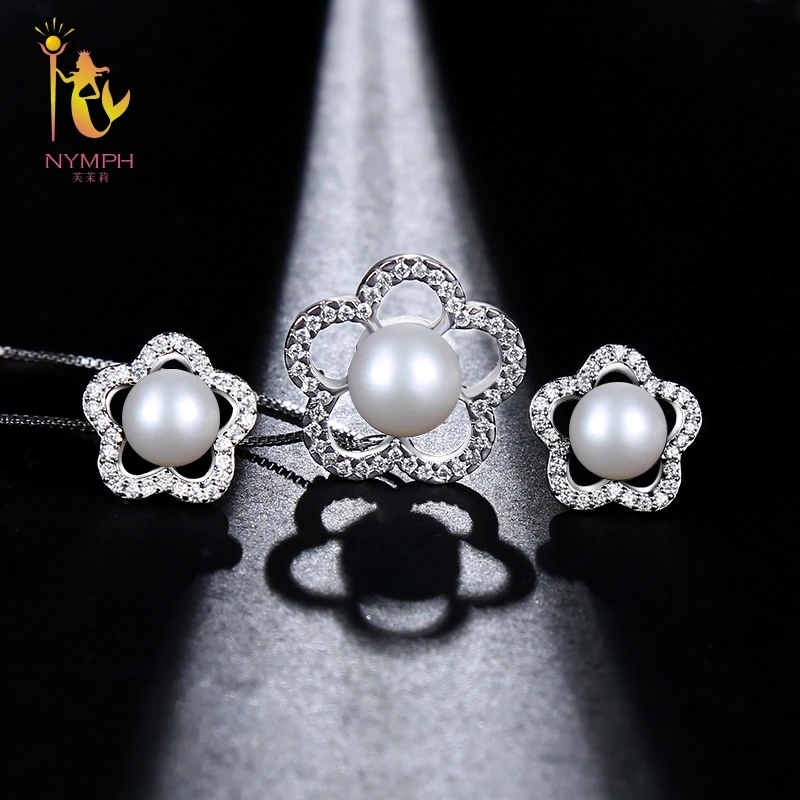 [NYMPH] набор украшений из натурального жемчуга настоящее пресноводное жемчужное