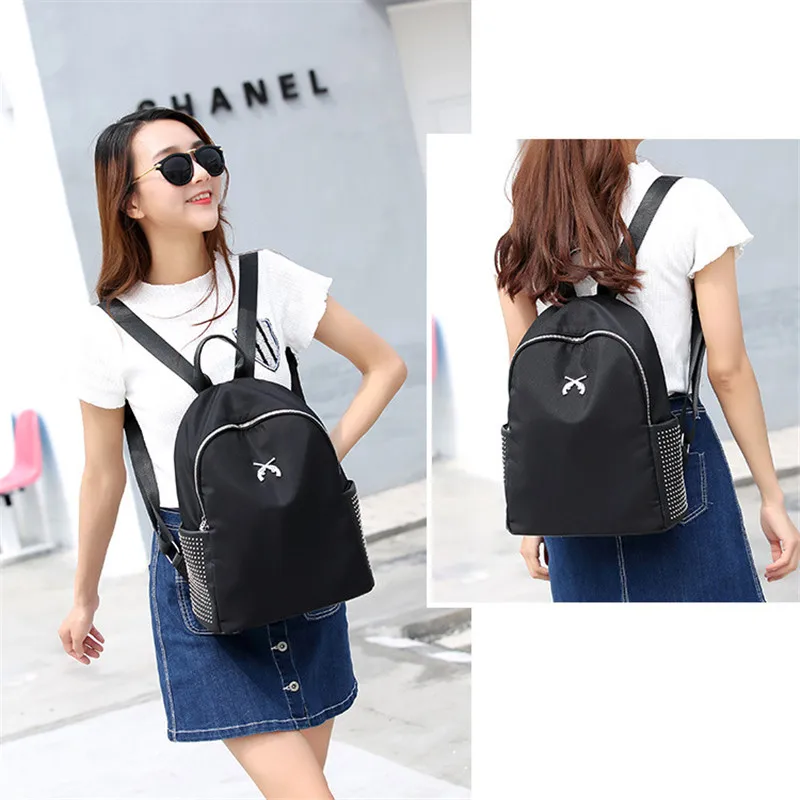 Женские рюкзаки рюкзак из ткани Оксфорд с заклепками женские модные