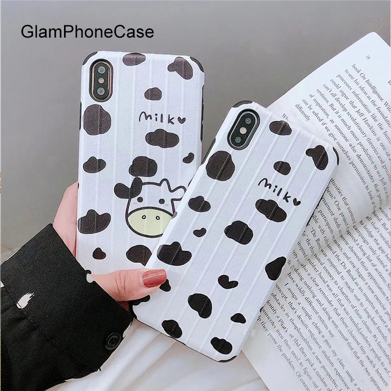 GlamPhoneCase милый мультяшный чехол из коровьей кожи для iPhone X XS Max XR мягкий силиконовый