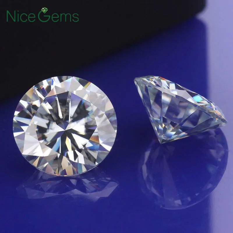 NiceGems D цветной Муассанит 1 2 карат Сердца и стрелы вырезают цвет меньше 7 мм круглый