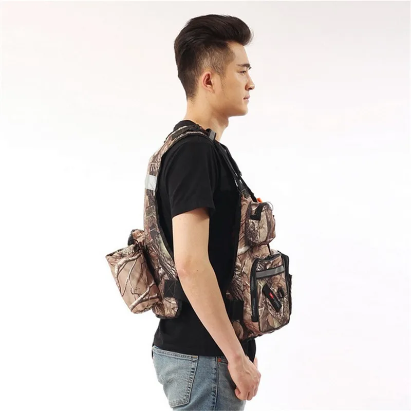 Камуфляжный спасательный жилет из пенопласта для взрослых со свистком плавания