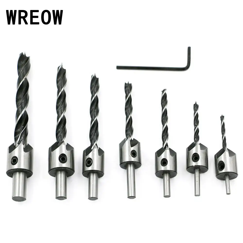 Набор сверл для зенковки комплект насадок 8 шт./лот из быстрорежущей стали с 5
