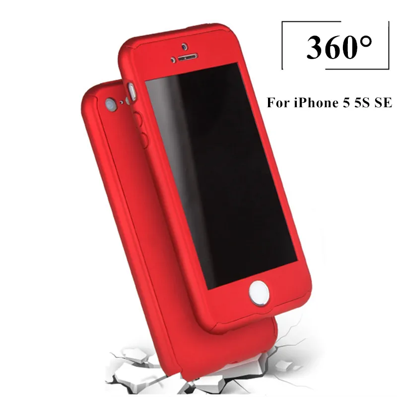 5S Роскошный Жесткий матовый чехол для телефона на 360 градусов iPhone 5 6 6S 7 8 Plus X XS
