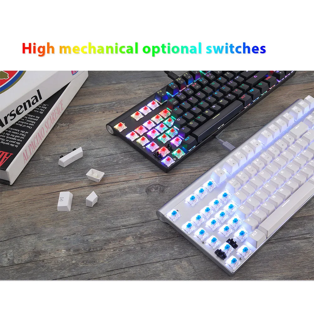 Motospeed CK101 USB игра с подсветкой геймерская механическая клавиатура RGB для