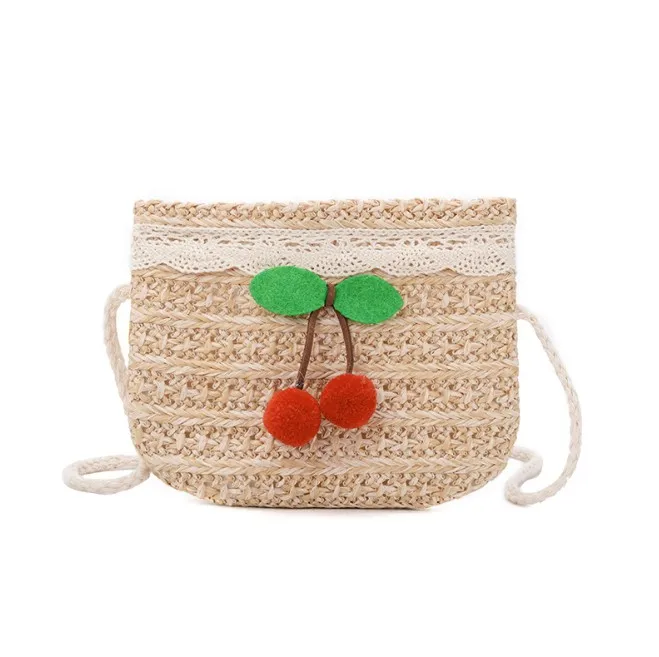 Соломенная Сумка для девочек пляжная сумка Детская сумочка кошелек летняя