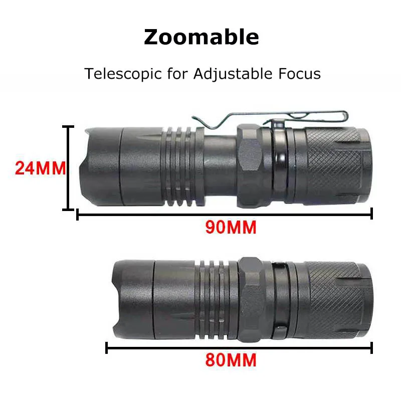 Мини карманный фонарик с магнитом XML L2 светодиодный 2000LM на магните 16340 фонарь