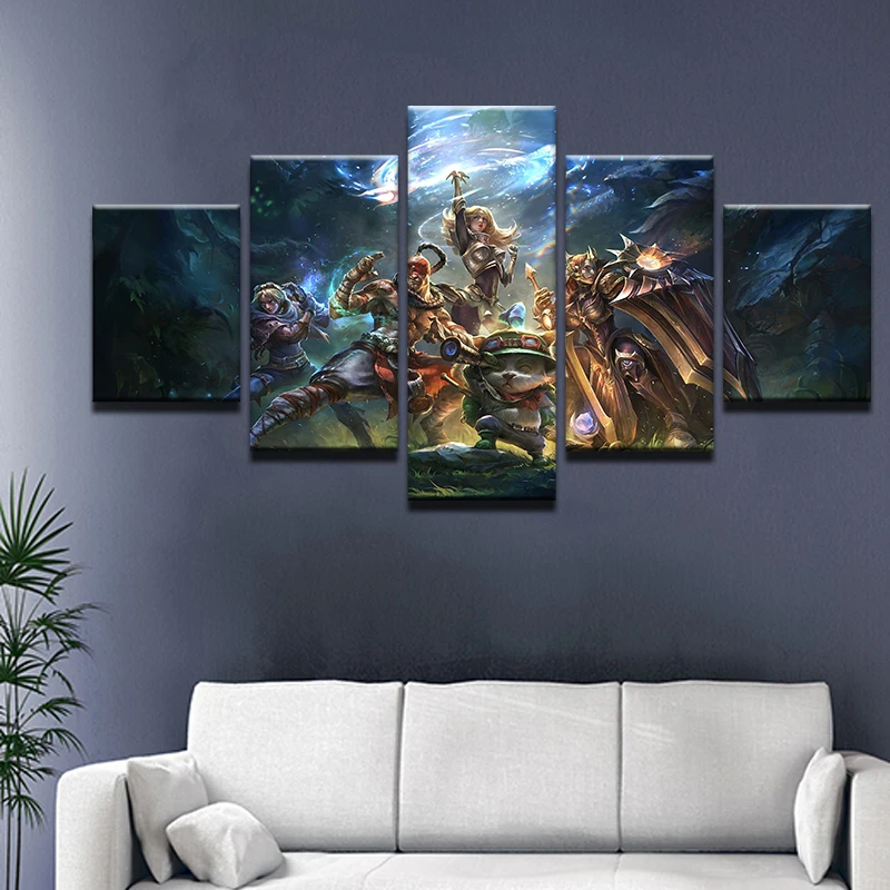 Настенные картины на холсте для гостиной HD печатные домашнего декора 5 шт.