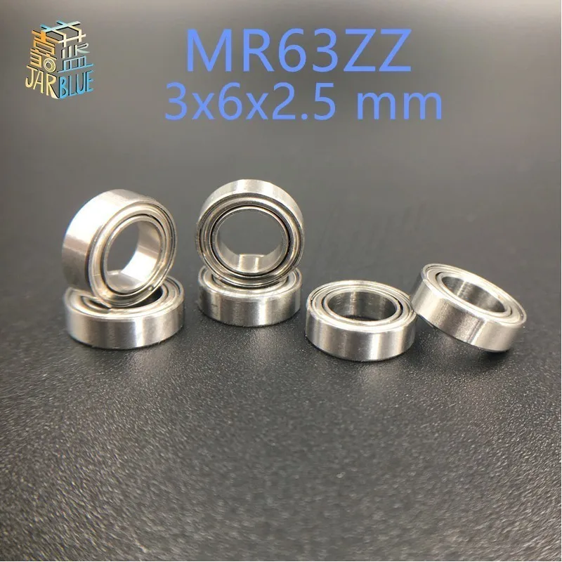 Бесплатная доставка 10 шт. подшипники MR63ZZ MR63RS черные синие 3x6x2 5 мм Миниатюрные