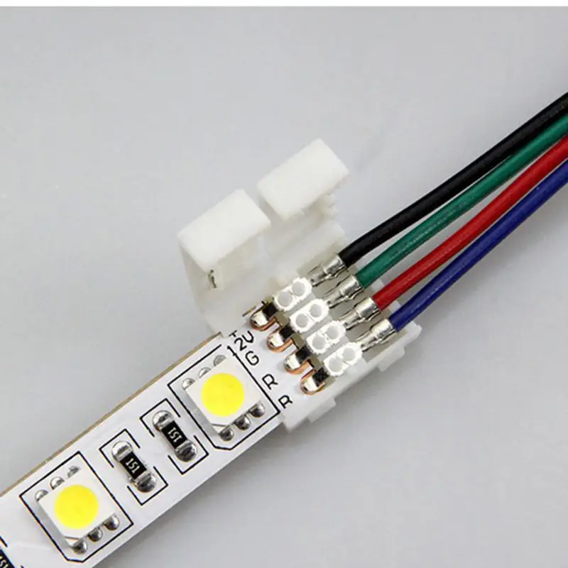 4 контактный разъем для светодиодной RGB ленты 10 мм SMD 5050 светодиодная полоса без