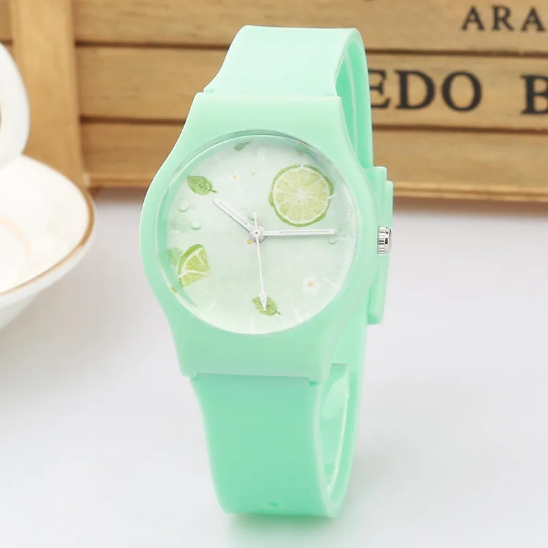 Green Брендовые новые модные милые детские часы Harajuku Lemon для девочек и мальчиков водонепроницаемые спортивные часы корейские женские горячие наручные часы - Цвет: Green