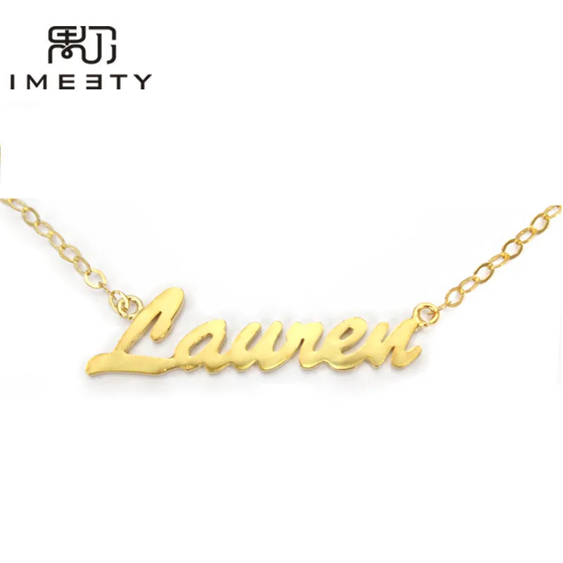 IMEETY модное ювелирное изделие тонкое ожерелье с надписью на заказ именное мировое