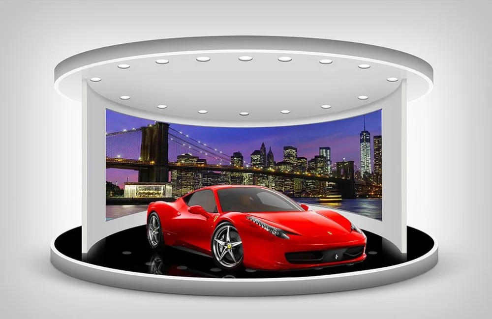 3d индивидуальные обои автомобиль из окно отображения в ночное время суток живые