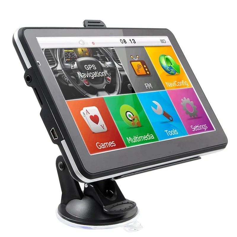 Новая 7 дюймовая сенсорная Автомобильная GPS навигация 800 МГц ЦП 256 ОЗУ 8 Гб ПЗУ в