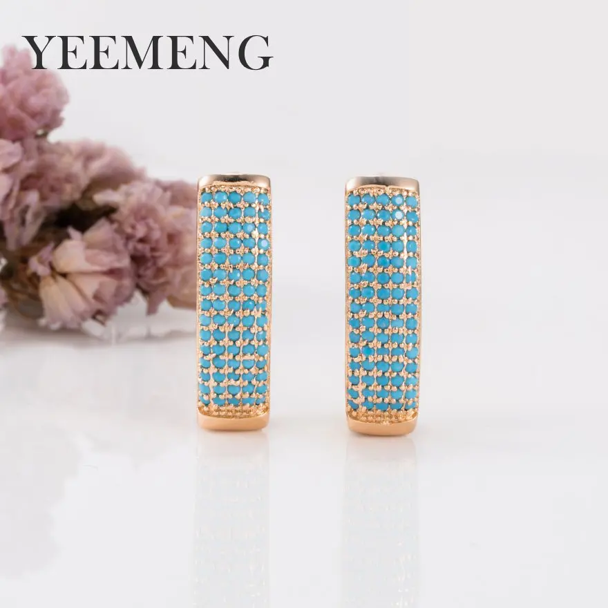 Серьги YEEMENG золотой обруч супер широкие серьги в форме V с микро