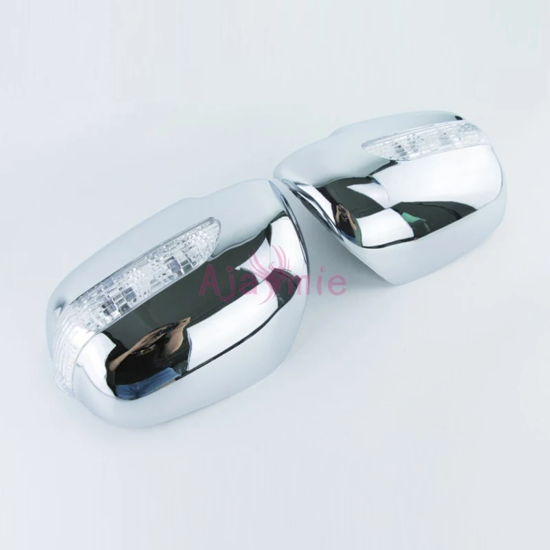 Хромированная Автомобильная накладка на зеркало заднего вида со светодиодным