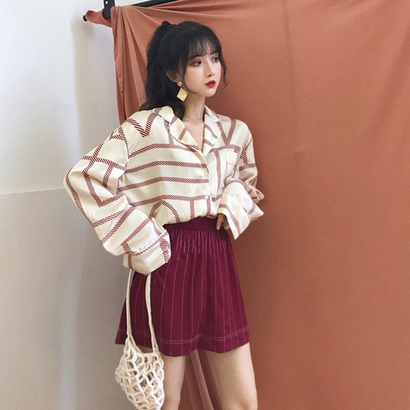 2019 Весна Лето Новый Модный комплект из двух предметов женская одежда полосатая