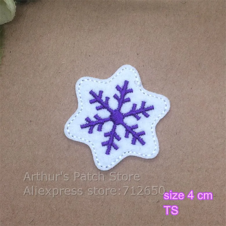 New arrival 10 pcs 6 colors of snow flake flowers Embroidered patches iron on cartoon Motif Applique embroidery accessory | Дом и сад
