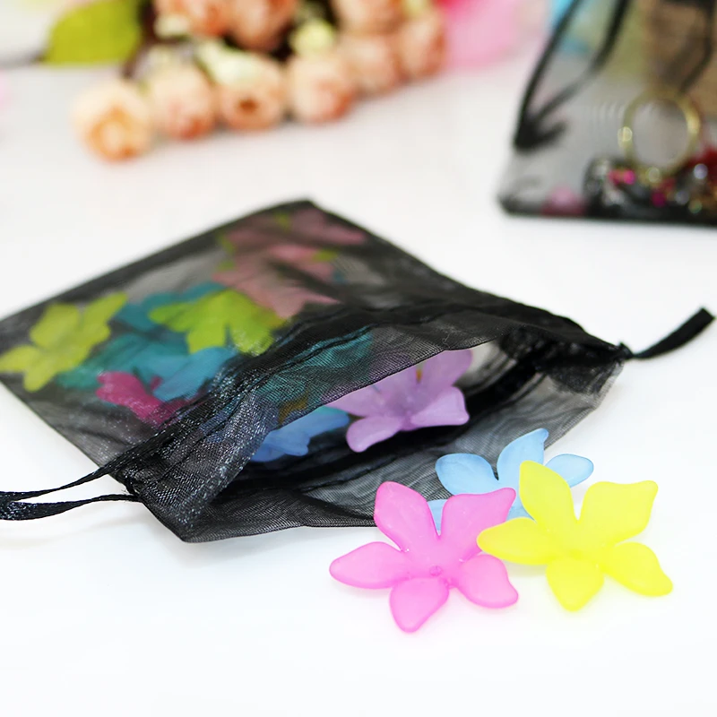 

Wholesale 13x18cm Organza Bag Black Custom Jewelry Packaging Bags Wedding Gift Bags Packages Organza 500pcs/lot