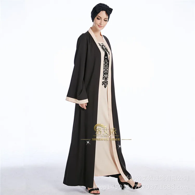 Fimtairah модное женское платье abaya поддельные две части Дубай Королевский желтый