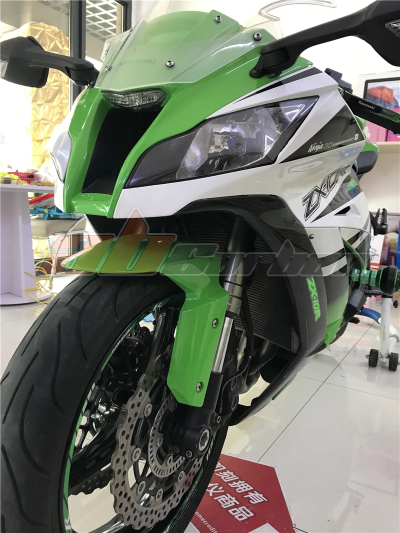 Передний правый губы Обтекатели Обложка для Kawasaki ZX10R 2011 2012 2013 17 18 19 полный углеродного волокна саржа