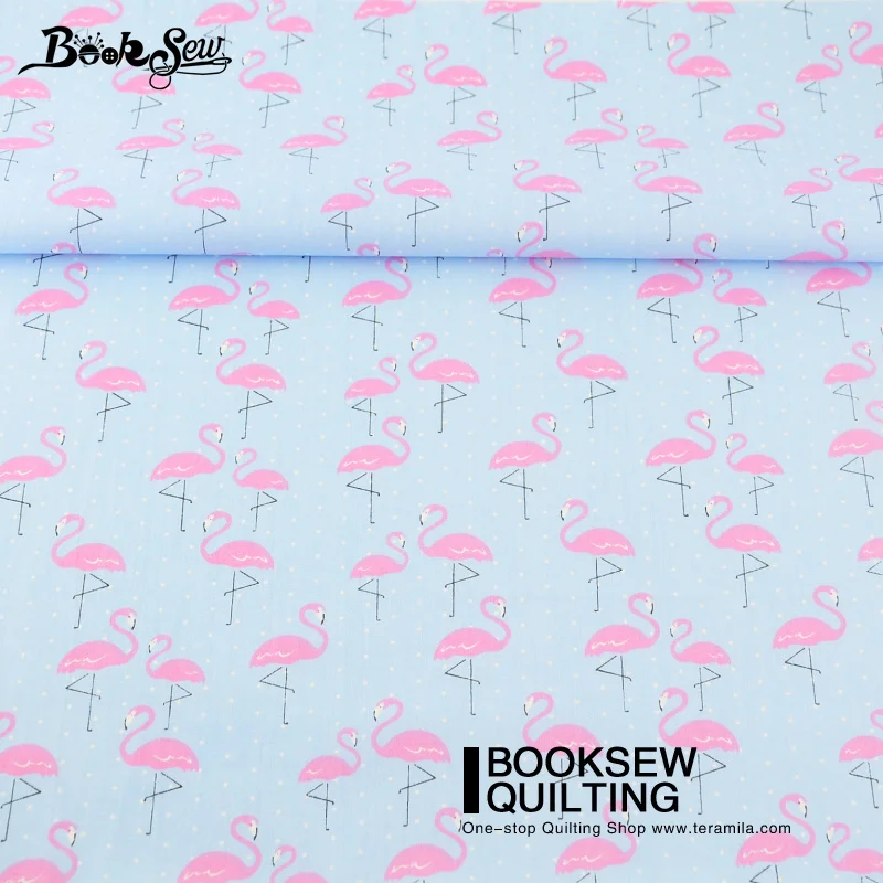 Booksew Blue 100% New Arrival Cotton Twill Fabric Red Crowned Crane Pattern Bedding Set Dolls Scrapbooking Quilting Crafts|quilt craft|cotton twill