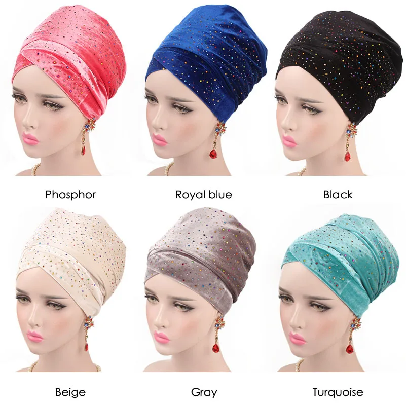 Женские дизайнерские инкрустированные Стразы однотонные шапки и шапочки в