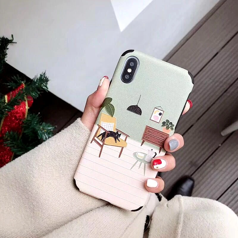 Маленький свежий эстетический чехол для телефона Iphone X XS MAX Xr 3D рельефная Мягкая