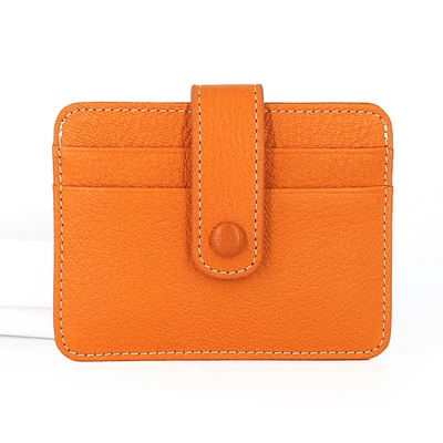 Orange Alisara кошельки для кредитных карт женские из натуральной кожи высокого качества воловья кожа тонкий ID бумажник банк держатель карты протектор - Цвет: Orange