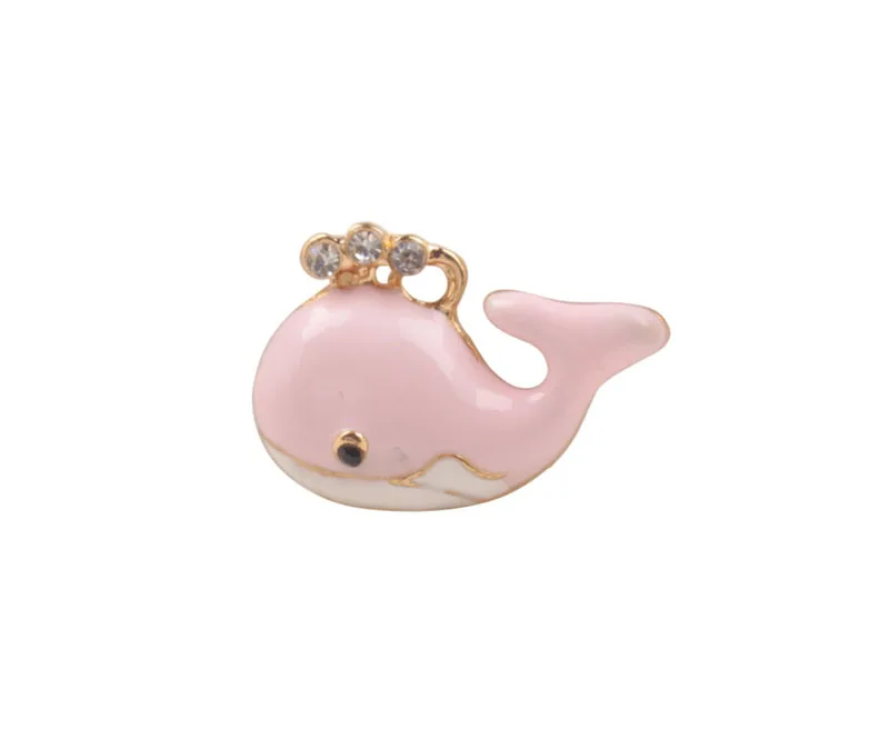 

20pcs Fashion Enamel Rhinestone Whale Charms