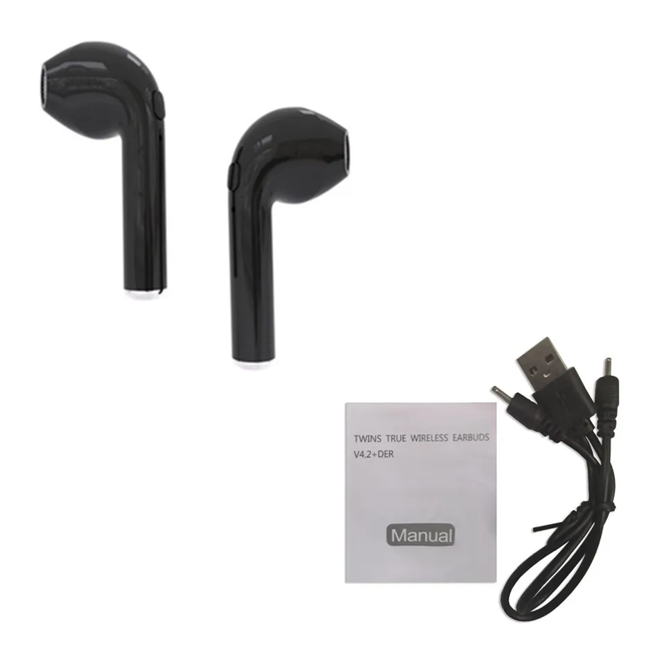 I7s наушники-вкладыши Bluetooth TWS Binau Беспроводные наушники с микрофоном силиконовый