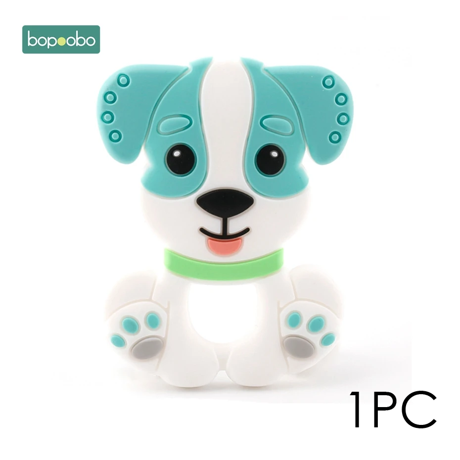Blue Dog Bopobo, мини грызунок для собак, силиконовый, 15 мм, прорезыватель, бусины, маленькие грызуны, жемчуг, 0-12 месяцев, силиконовый, единорог, погремушка, детский Прорезыватель - Цвет: Blue Dog