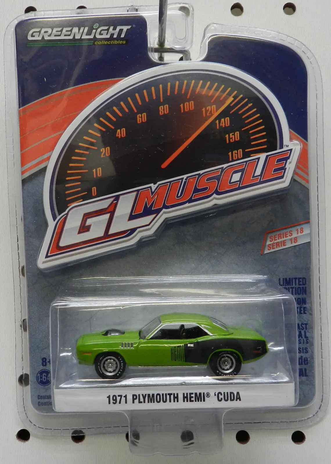 GreenLight 1:64 1971 Плимут Барракуда игрушечный автомобиль из сплава игрушки для детей