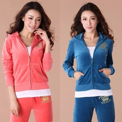 Velvet Track Suit Female Sportswear 